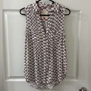 Anthropologie 5 of 52 Conversations blouse - bicycle print - S